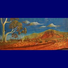 Aboriginal Art Canvas - Kagoorlie Landscape-Size:76x155cm - H